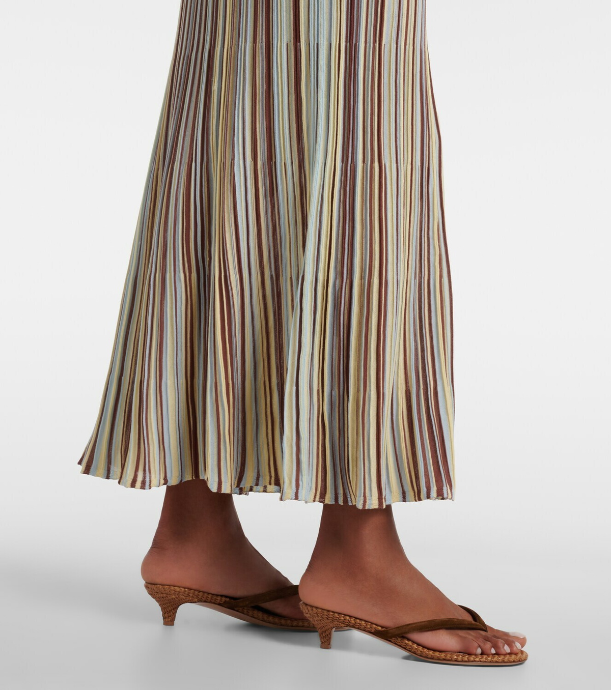 Faithfull Citara striped cotton-blend maxi skirt