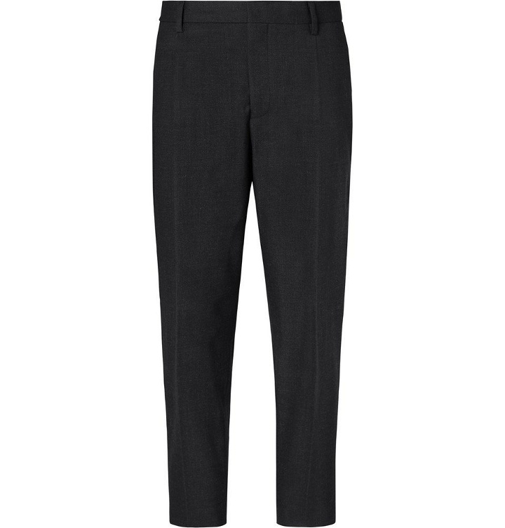 Photo: Mr P. - Cropped Pleated Stretch Wool and Cotton-Blend Trousers - Men - Charcoal