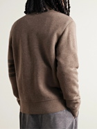 Thom Browne - Logo-Appliquéd Striped Virgin Wool Half-Placket Sweater - Brown