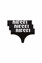 Diesel Three-pack thongs with cut-off logo - Strings Womens in Black