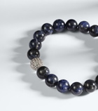 Sydney Evan 14kt white gold beaded bracelet with diamonds