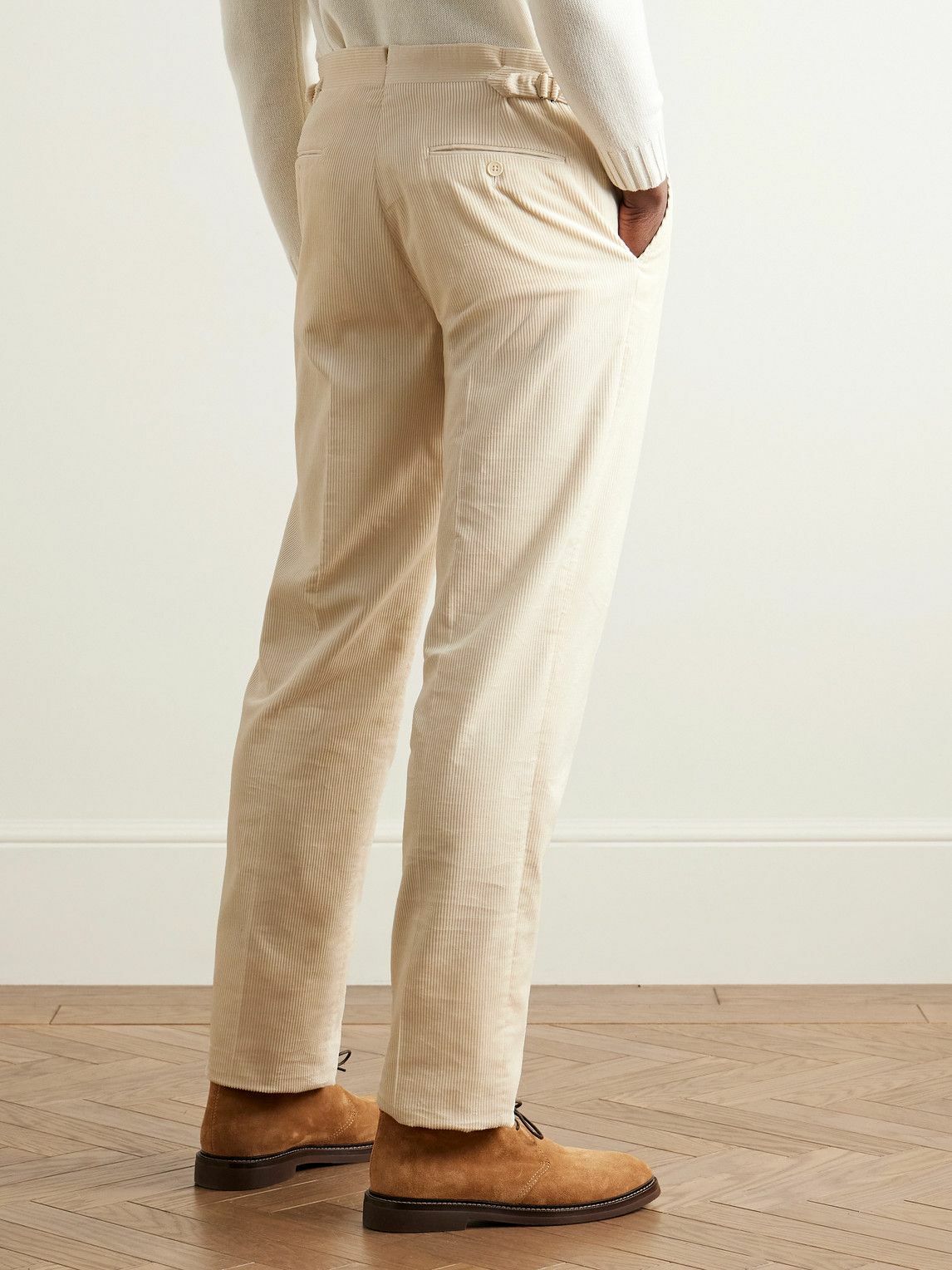 Ralph Lauren Purple label - Gregory Straight-Leg Cotton-Corduroy Trousers - Neutrals