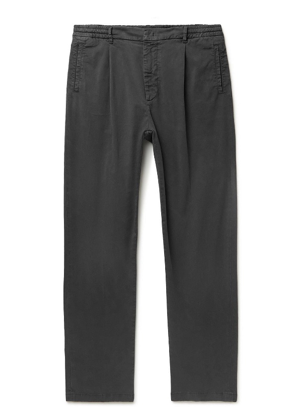 Photo: Altea - Wayne Tapered Stretch Lyocell and Cotton-Blend Twill Trousers - Black