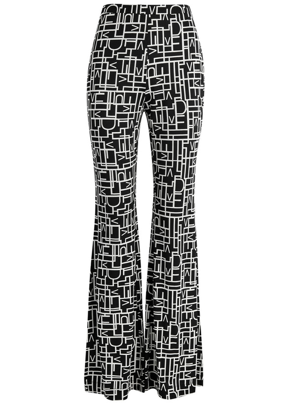 Photo: Diane Von Furstenberg Brooklyn Printed Jersey Trousers Black And White