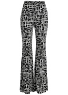 Diane Von Furstenberg Brooklyn Printed Jersey Trousers Black And White