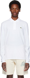 Lacoste White Original Long Sleeve Polo