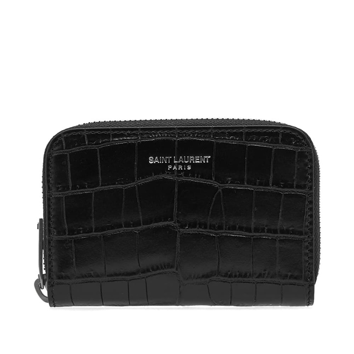 Photo: Saint Laurent Crocodile Embossed Leather Zip Coin Purse