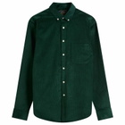 Portuguese Flannel Men's Lobo Button Down Corduroy Shirt in Green