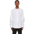 Dsquared2 White Poplin Band Collar Shirt