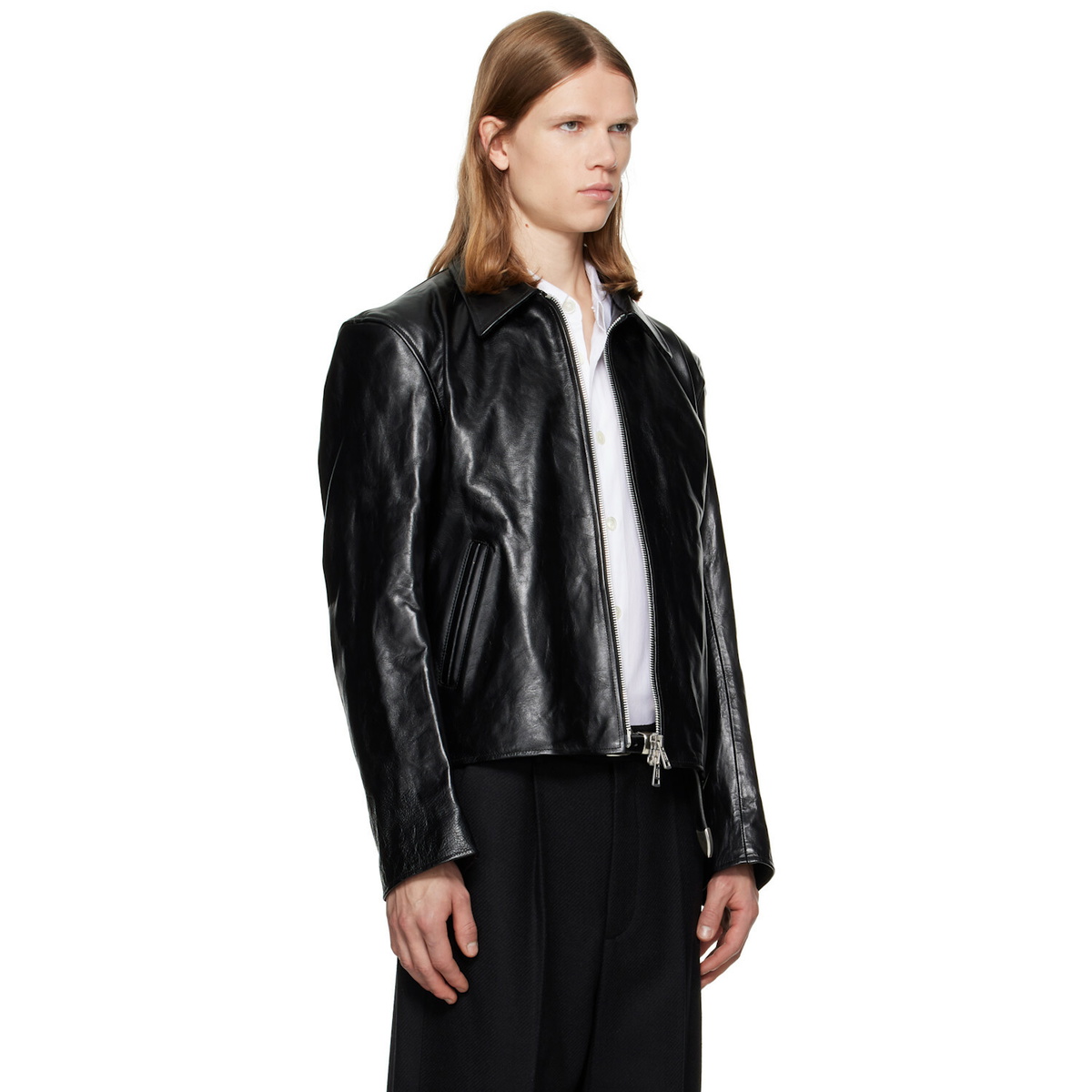 OUR LEGACY Black Mini Leather Jacket