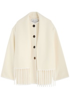 Forte_forte Scarf-effect Wool-blend Jacket Cream