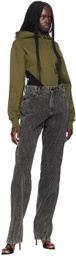 Mugler Green Hoodie Bodysuit