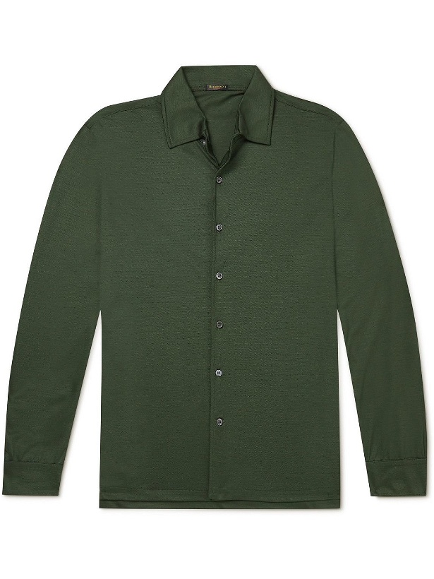 Photo: Rubinacci - Wool-Piqué Shirt - Green