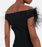 Giuseppe di Morabito Feather-trimmed off-shoulder minidress