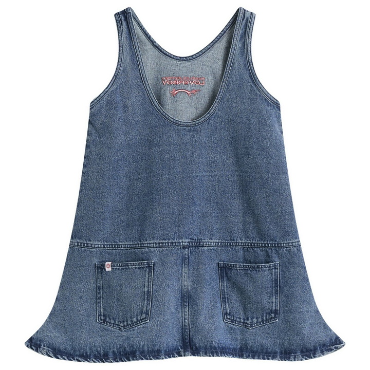Photo: Charles Jeffrey Loverboy Women's Denim Vest Dress in Wash Denim