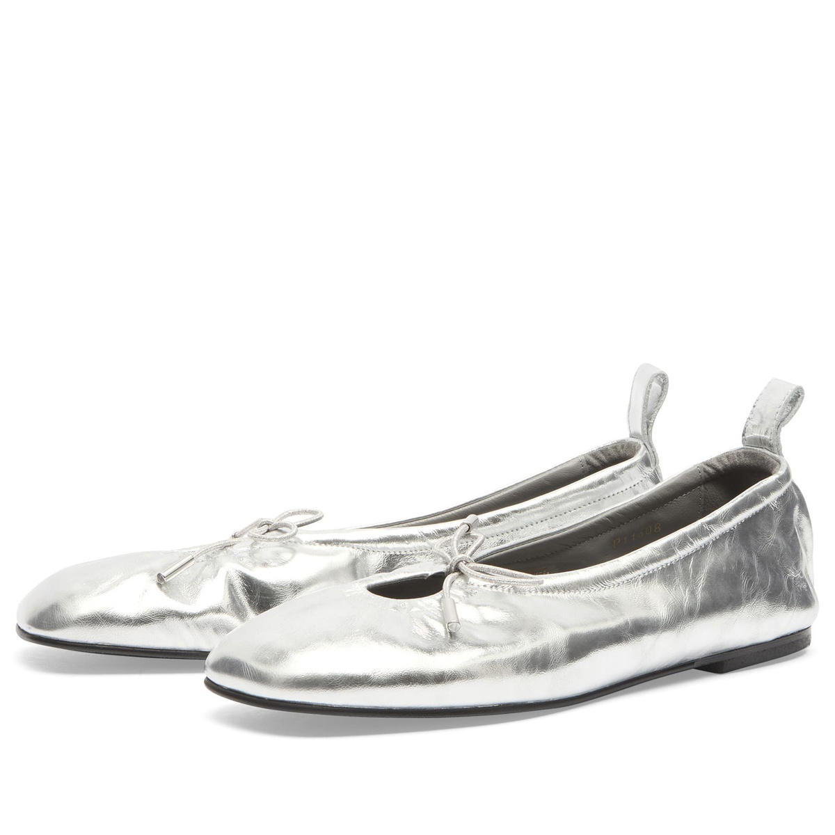 ALOHAS Women's Rosalind Leather Ballet Flats in Shimmer Silver