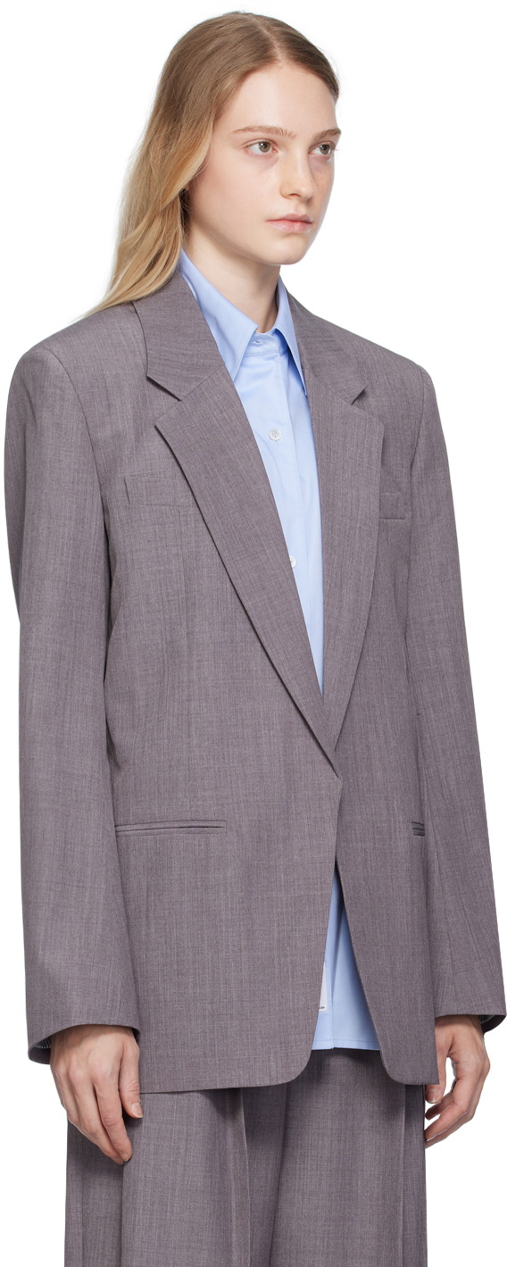 Alexander Wang Gray Combo Collared Blazer