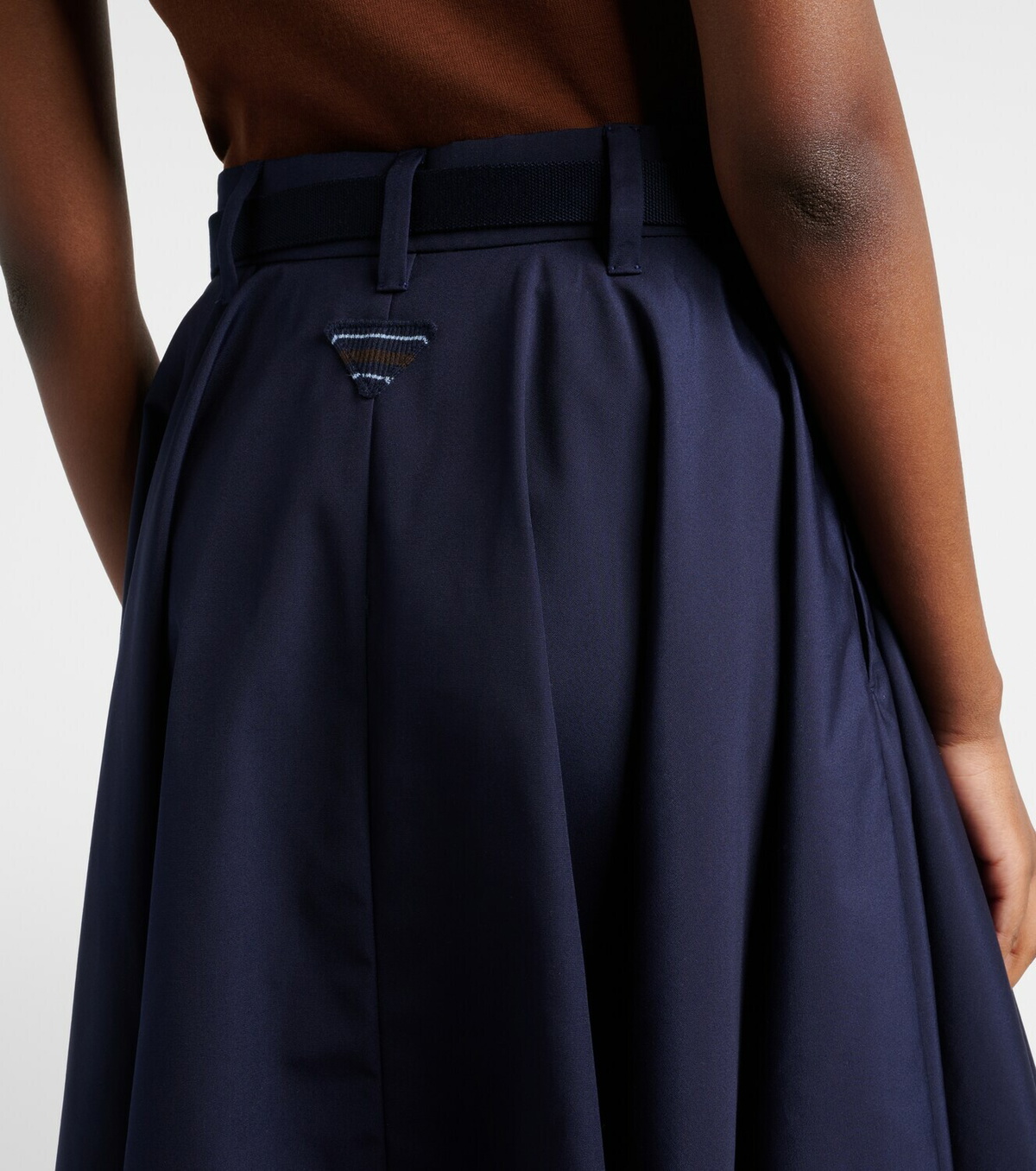 Prada Belted poplin midi skirt