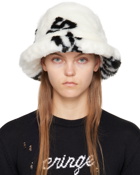 GCDS White Jacquard Bucket Hat