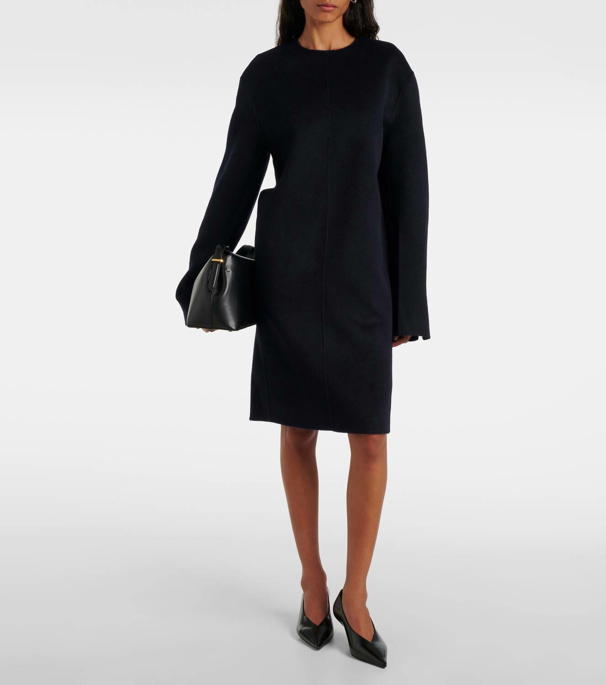 knee length dresses for ladies Slouch Waist Wool Dress Poppy main image 0
