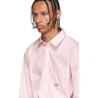 MSGM Pink Stripe Logo Shirt