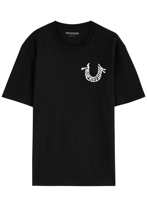 Photo: True Religion Warped Logo-embroidered Cotton T-shirt Black