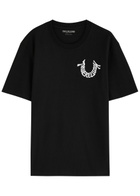 True Religion Warped Logo-embroidered Cotton T-shirt Black