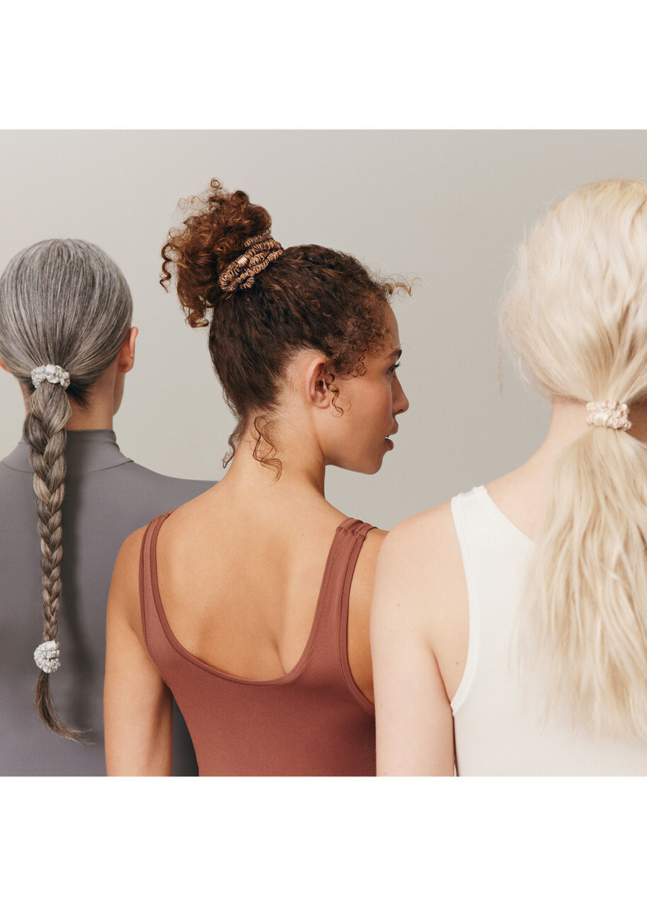 Slip Pure Silk Skinny Scrunchies - Silver