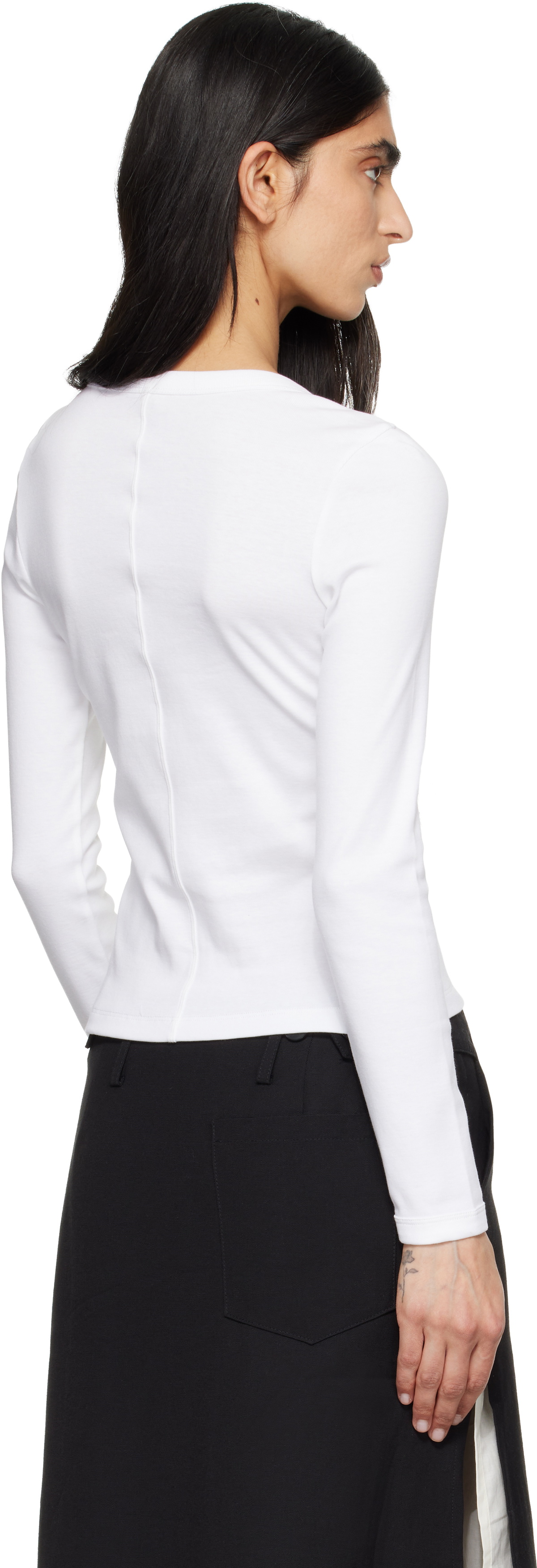 FLORE FLORE White Dewi Longsleeve T-shirt