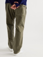 Studio Nicholson - Bryd Straight-Leg Pleated Cotton-Blend Twill Trousers - Green