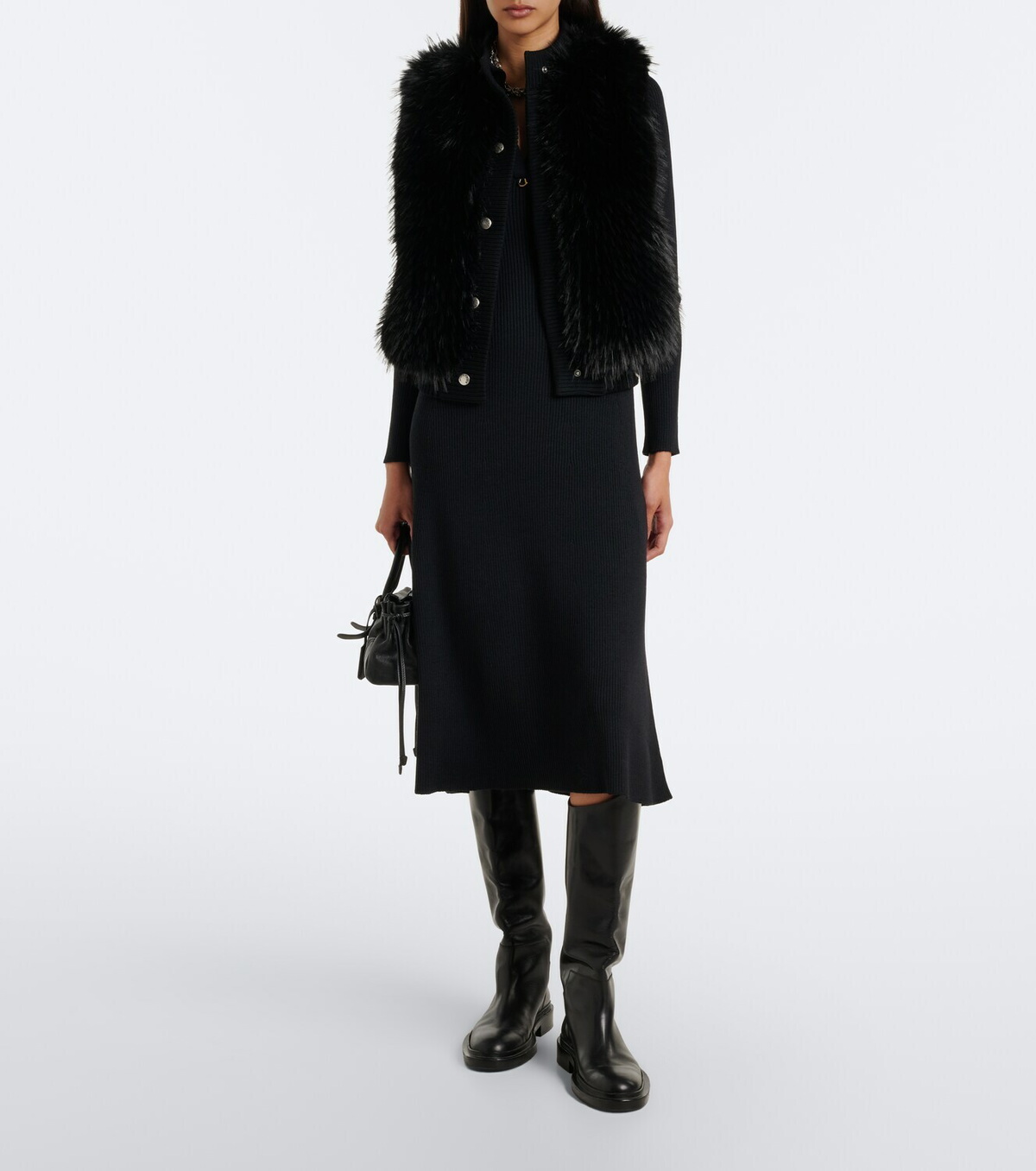Moncler Ribbed-knit midi dress