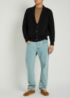 Tom Ford Shawl-lapel Ribbed Wool and Silk-blend Cardigan Black