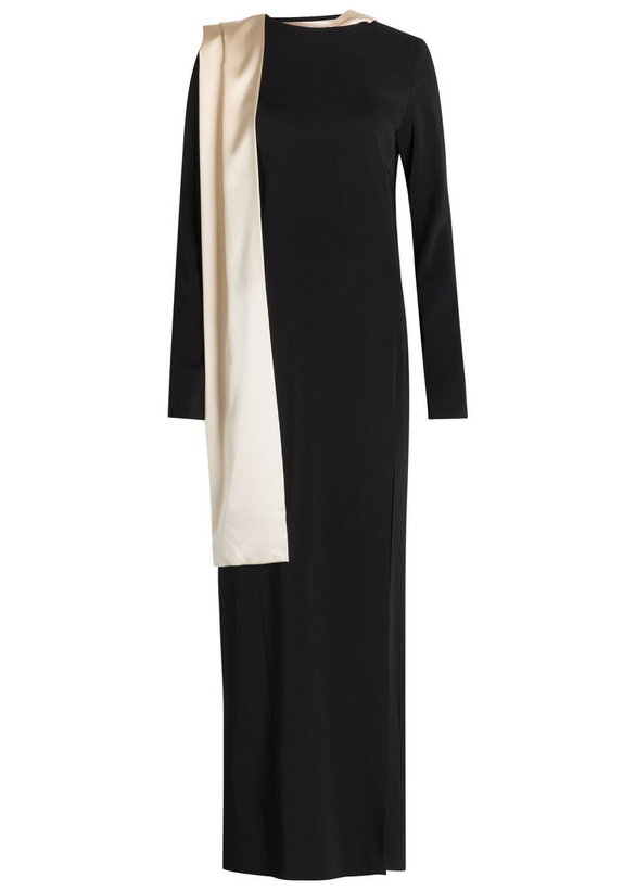 Photo: Armarium Dublina Scarf-effect Stretch-crepe Maxi Dress Black