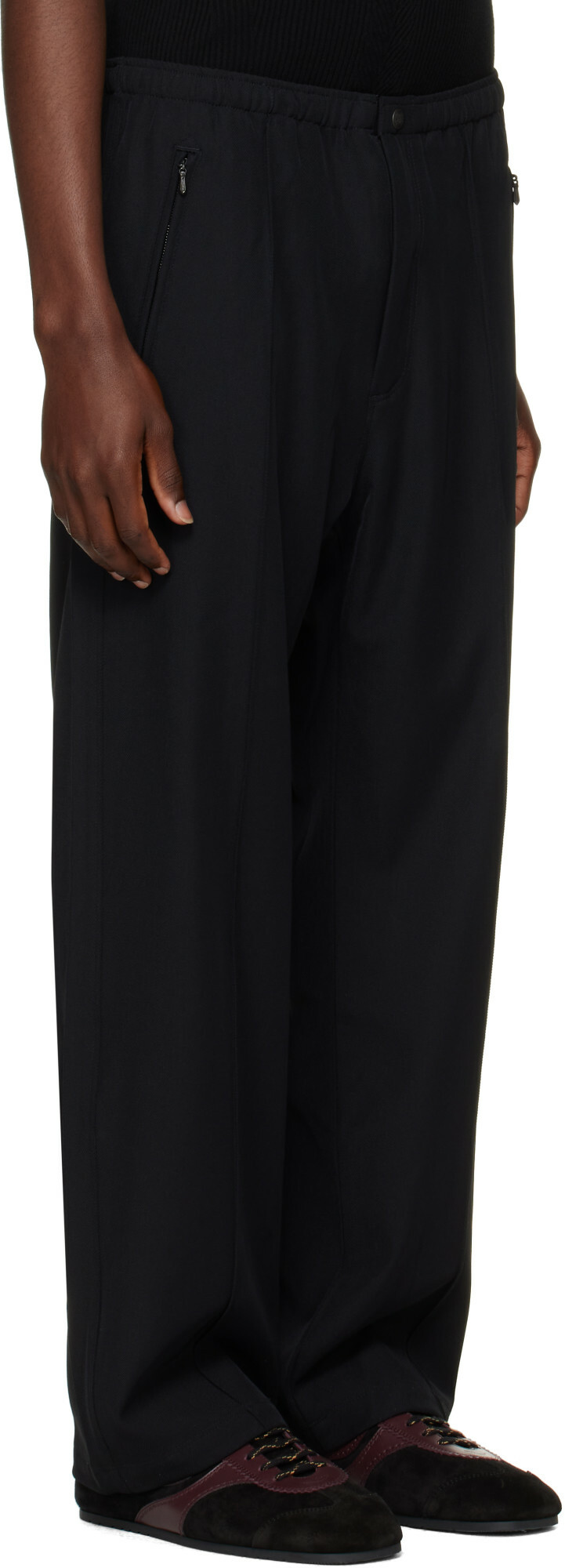NEEDLES Black Cavalry Twill Warm Up Trousers