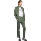 Palm Angels Green Garment-Dyed Logo Track Jacket