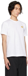 COMME des GARÇONS PLAY White & Gold Heart Patch T-Shirt
