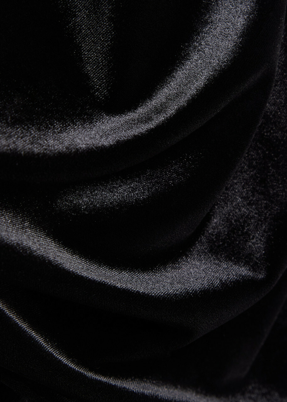 Reformation Trish Ruched Velour top Black