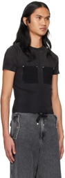 Dion Lee Black Sprayed Shrunken Rivet T-Shirt