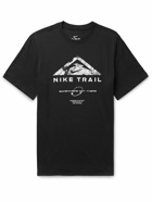 Nike Running - Logo-Print Cotton-Blend Jersey T-Shirt - Black