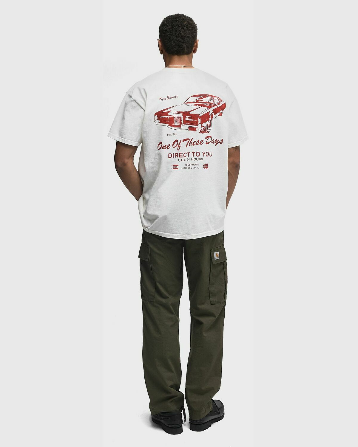 One of these Days TIRE SERVICE TSHIRT White Mens Shortsleefe