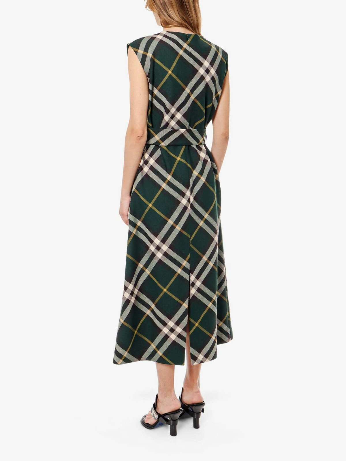ワンピース BURBERRY Women Mid Skirts 8081055 GREEN Burberry check-pattern Wool Skirt | Green | FARFETCH