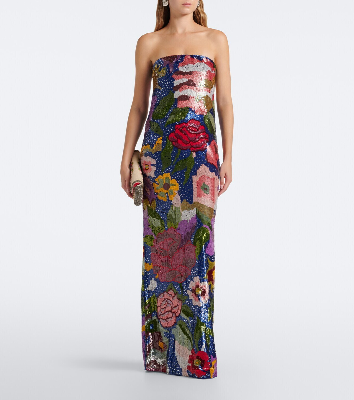 Là Fuori Florentine Garden sequined bustier gown
