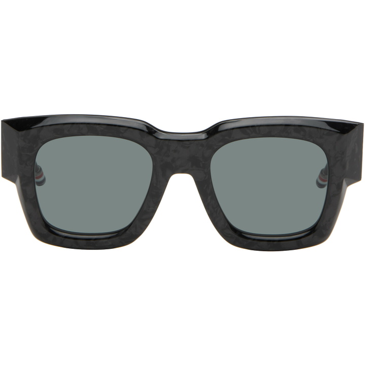 Photo: Thom Browne Black Rectangular Sunglasses