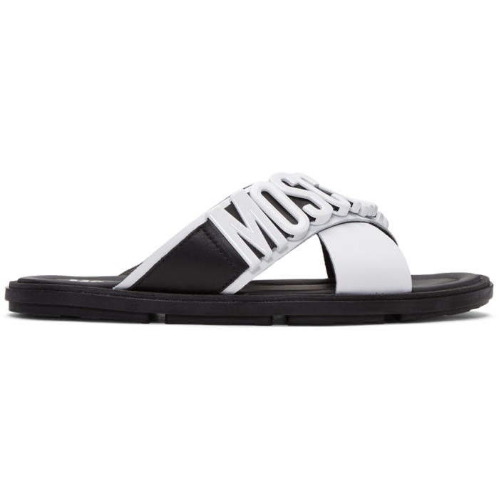 Photo: Moschino White Logo Sandals
