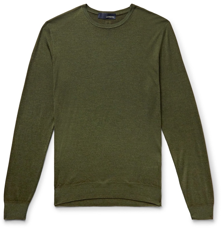 Photo: Lardini - Wool, Silk and Cashmere-Blend Sweater - Green