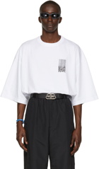 Balenciaga White Vintage Jersey Wide Fit Barcode T-Shirt