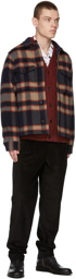 PS by Paul Smith Navy Wool Check Overshirt