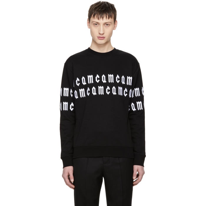 Photo: McQ Alexander McQueen Black Repeat Logo Sweatshirt 