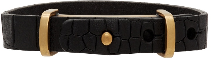 Photo: Saint Laurent Black Croc Belt Bracelet