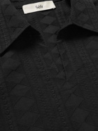 SÉFR - Mate Embroidered Cotton Half-Placket Shirt - Black